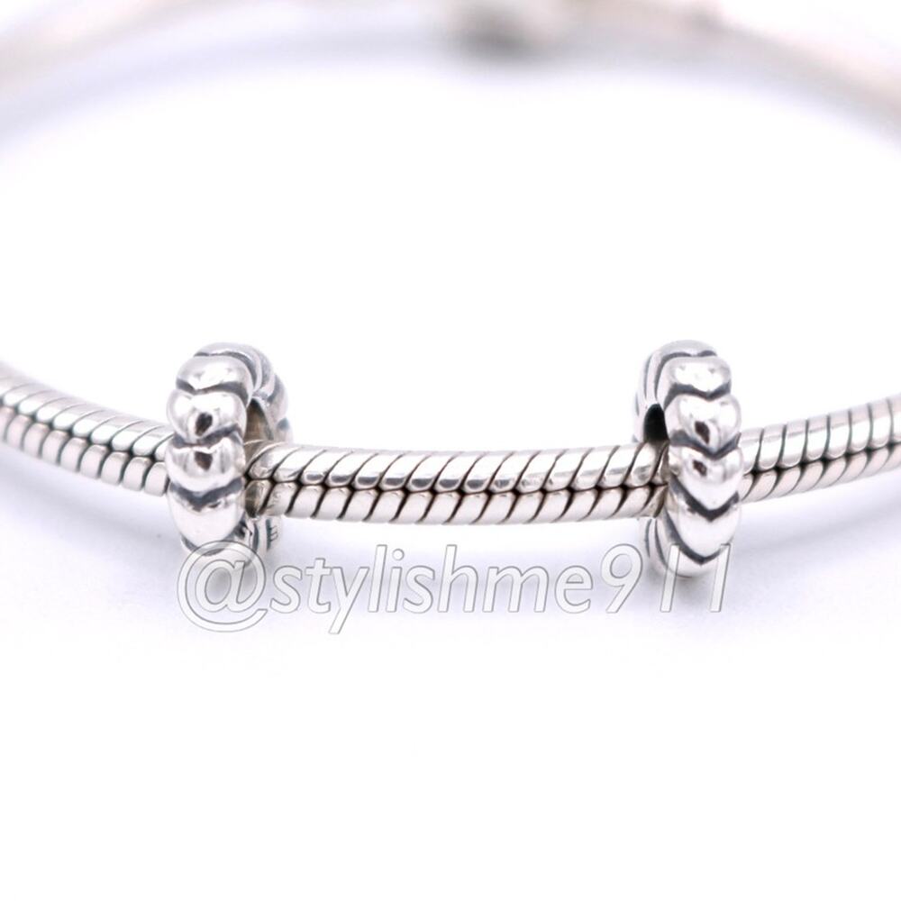 Two-Authentic PANDORA Hearts Row Spacers